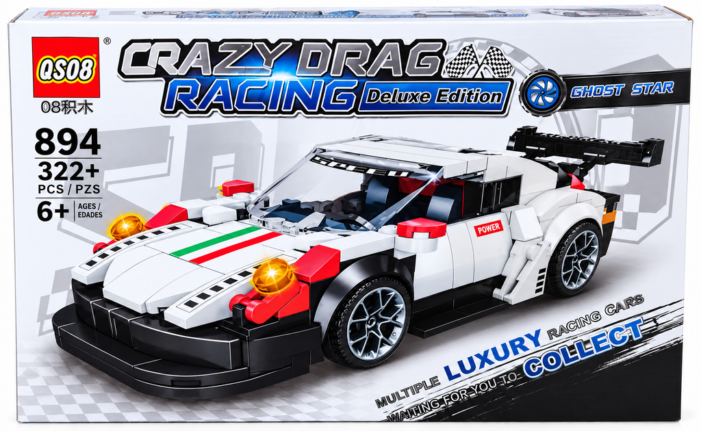 Crazy Drag Racing Deluxe Edition Building Blocks Sports Car – 322+ Pcs