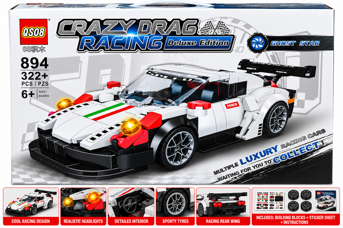 Crazy Drag Racing Deluxe Edition Building Blocks Sports Car – 322+ Pcs