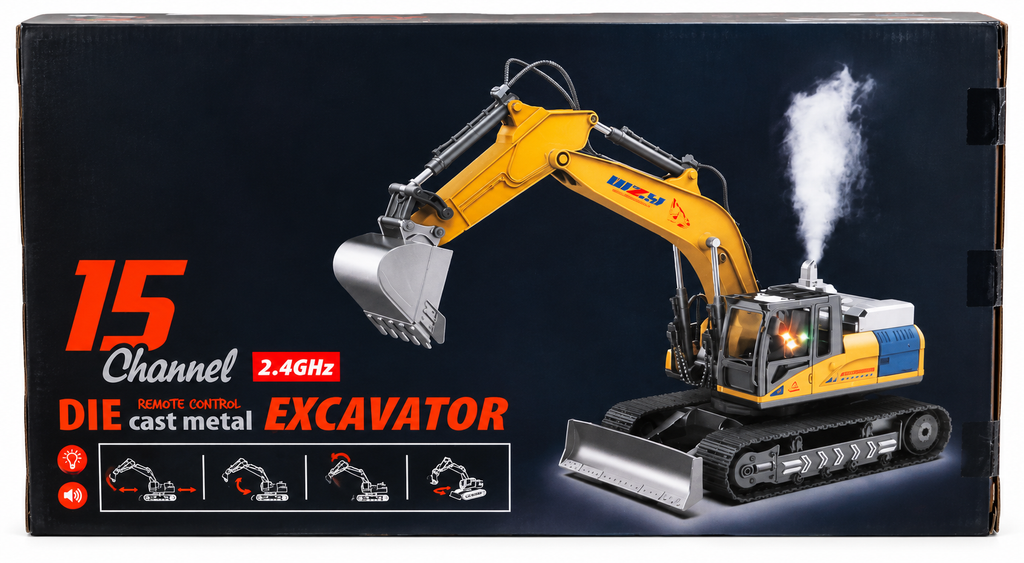 WL 15 Channel 2.4GHz Remote Control Die-Cast Metal Excavator