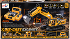 WL 15 Channel 2.4GHz Remote Control Die-Cast Excavator with Light & Sound