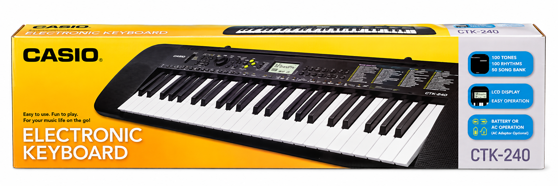 Casio CTK-240 49-Key Electronic Keyboard for Beginners & Kids With Adaptar