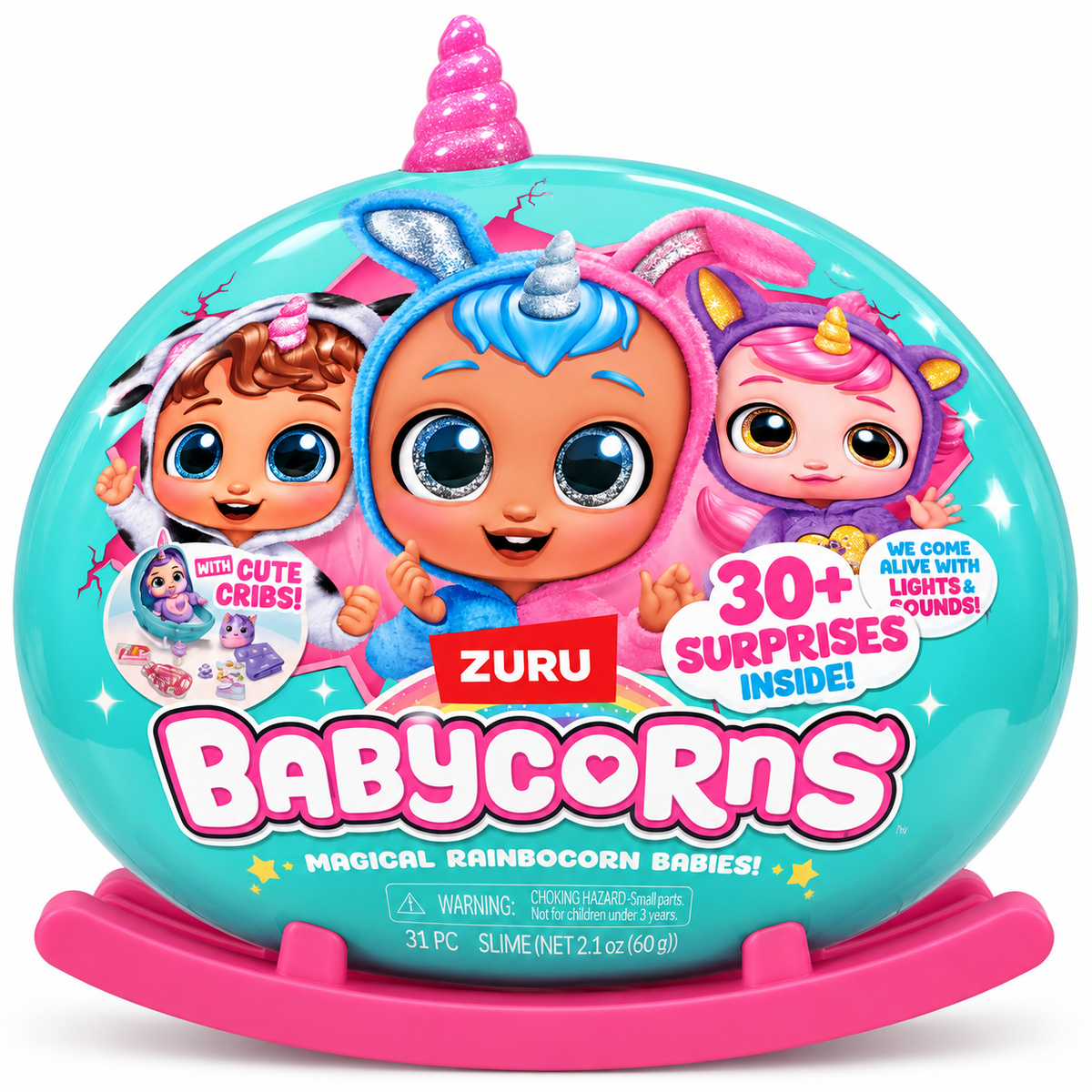 ZURU Babycorns Magical Rainbocorn Babies – 30+ Surprises with Lights & Sounds