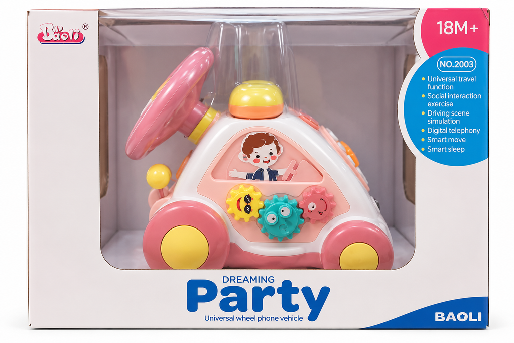 Baoli Dreaming Party Universal Wheel Phone Vehicle – Interactive Musical Toy Car 18M+
