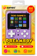 Sameo Dreamboy Retro Handheld Game Console – 500 Classic Games | 3-Inch LCD | Type-C Charging – Purple