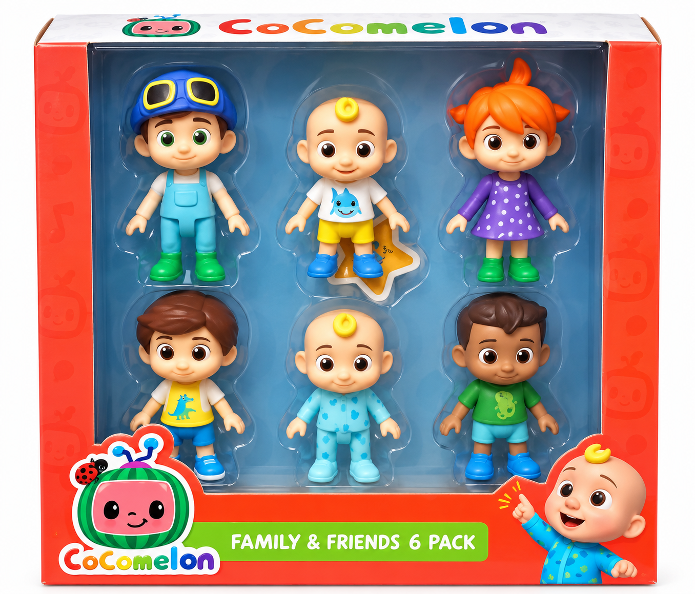 Cocomelon Family & Friends 6-Piece Character Figure Set – JJ & Friends Collectible Toys