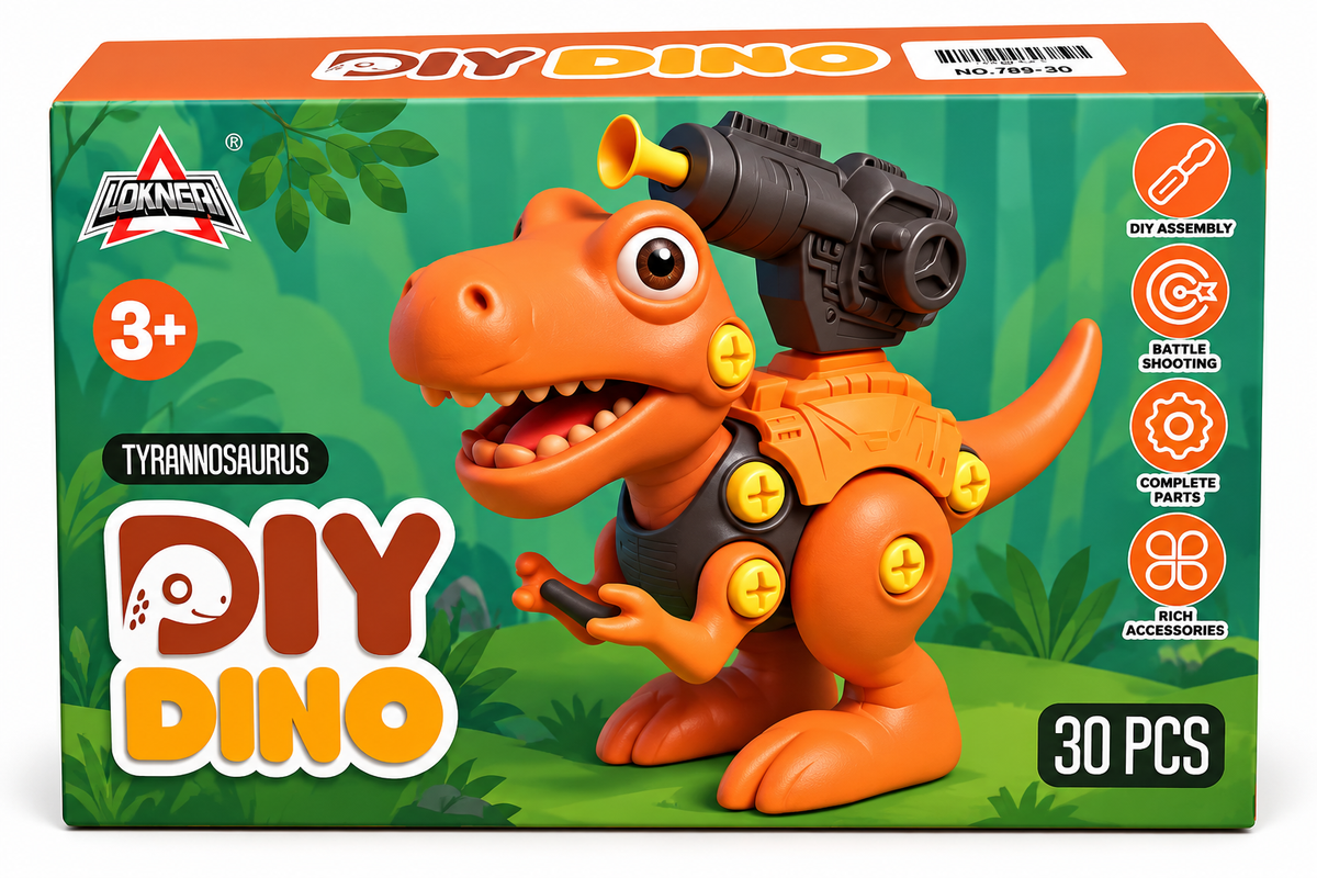 DIY Dino Tyrannosaurus 30-Piece Take Apart Dinosaur Building Toy with Accessories