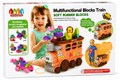 JDLT Multifunctional Blocks Train Game 2-in-1 Soft Rubber Building Blocks Set for Toddlers (23 Pieces)