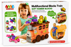 JDLT Multifunctional Blocks Train Game 2-in-1 Soft Rubber Building Blocks Set for Toddlers (23 Pieces)