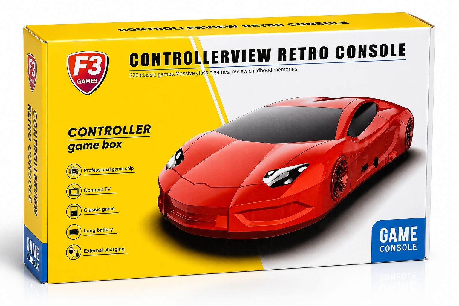 F3 Controller Retro Game Console with 620 Classic Games & TV Support