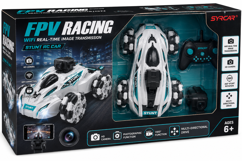 SYRCAR FPV Racing WiFi Camera Stunt Remote Control Car for Kids