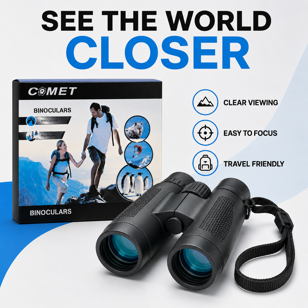 Comet High-Magnification Outdoor Binoculars for Travel, Bird Watching & Wildlife Viewing