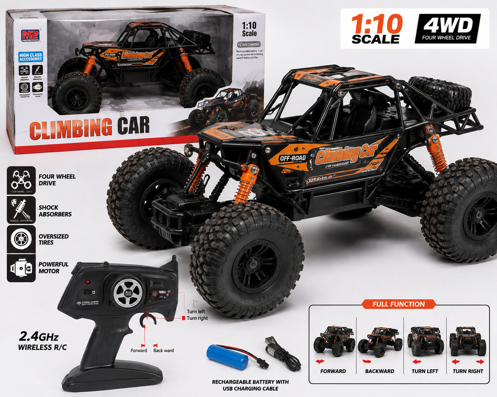 MZ 1:10 Scale 4WD Remote Control Climbing Off-Road Car with Rechargeable Battery