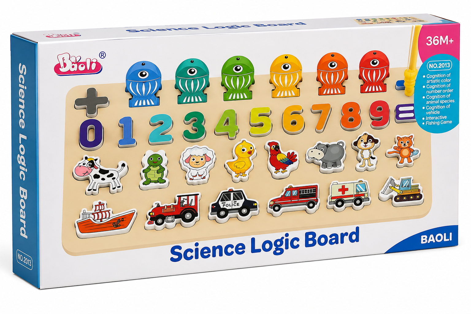 BAOLI Science Logic Board Wooden Educational Learning & Fishing Game for Kids – 36M+