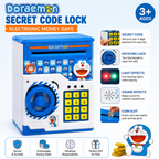 Doraemon Secret Code Lock Electronic Money Safe Piggy Bank for Kids
