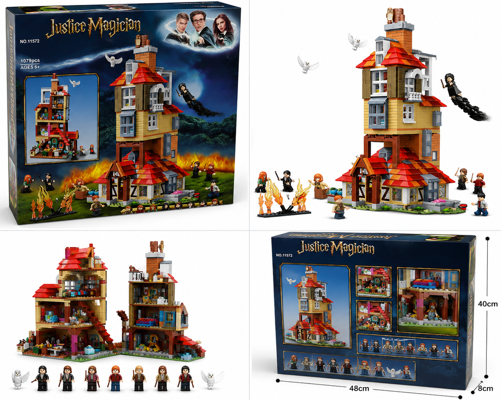 Magic Wizard House Building Blocks Set 1079 Pieces Fantasy Castle Construction Toy Ages 6+
