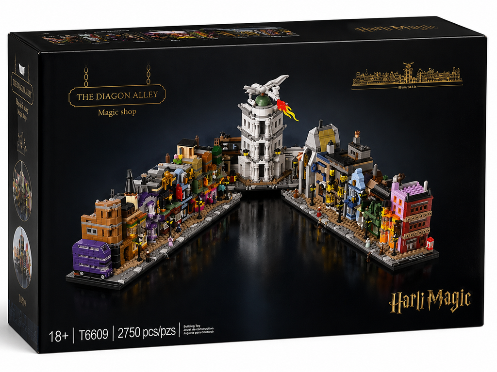 Magic Alley Street Building Blocks Set 2750 Pieces Fantasy Wizard City Display Model
