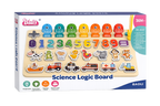 Baoli Science Logic Board Wooden Puzzle Educational Montessori Learning Board Numbers, Animals, Vehicles & Shapes