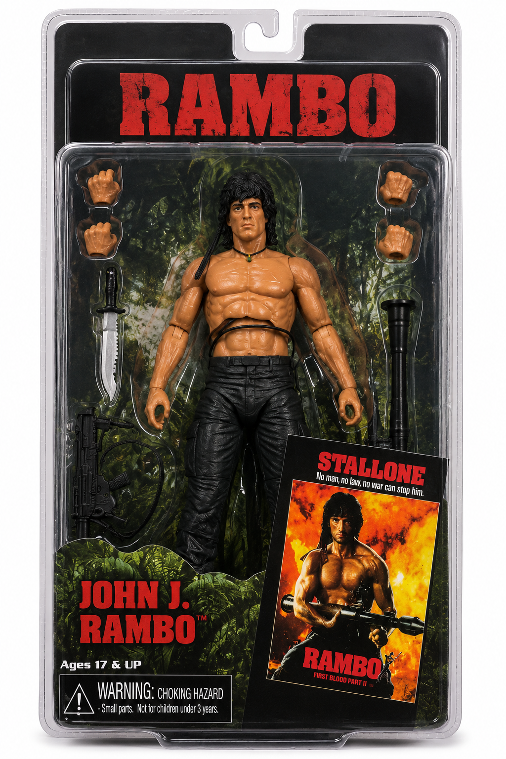 John J. Rambo Action Figure with Accessories Collectible Military Hero