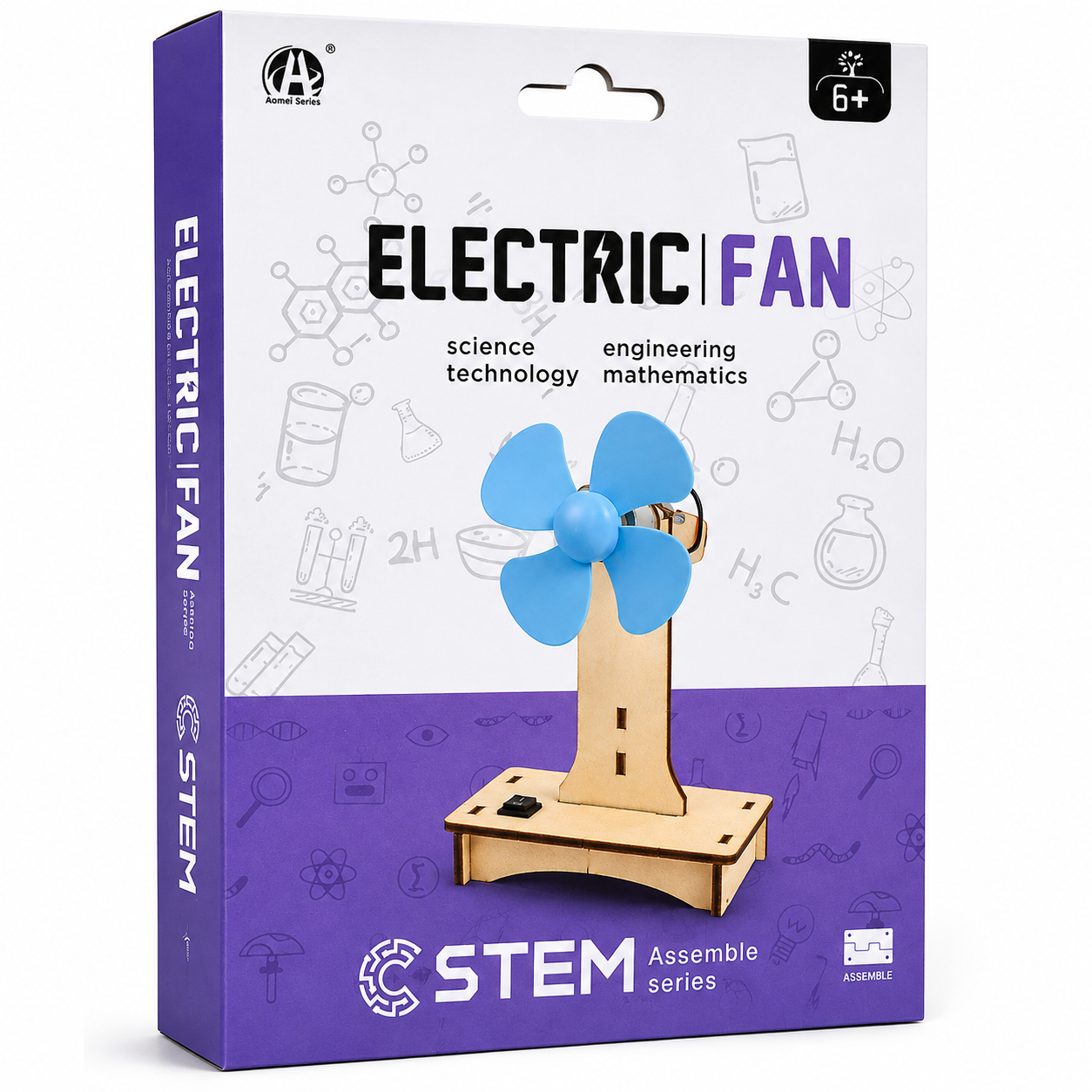 STEM Electric Fan DIY Science Kit – Wooden Assemble Series DIY Electric Fan Model for Kids Hands-on STEM Learning