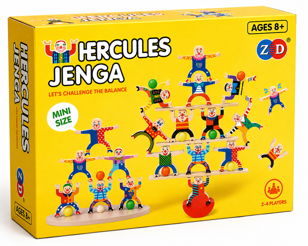 Hercules Jenga Mini Balance Stacking Game Educational Family Board Game 2-4 Players
