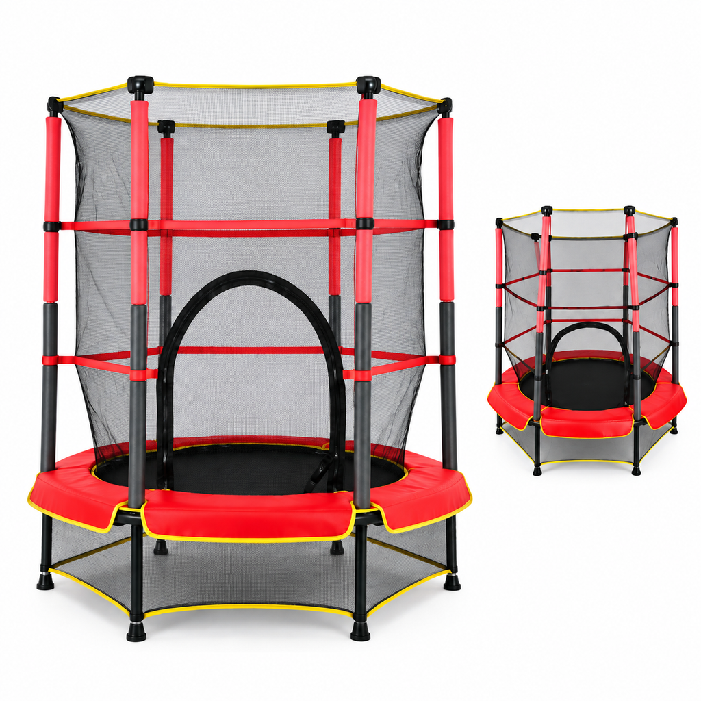 My First Trampoline with Safety Enclosure – Kids Recreational Trampoline | 140 cm Height