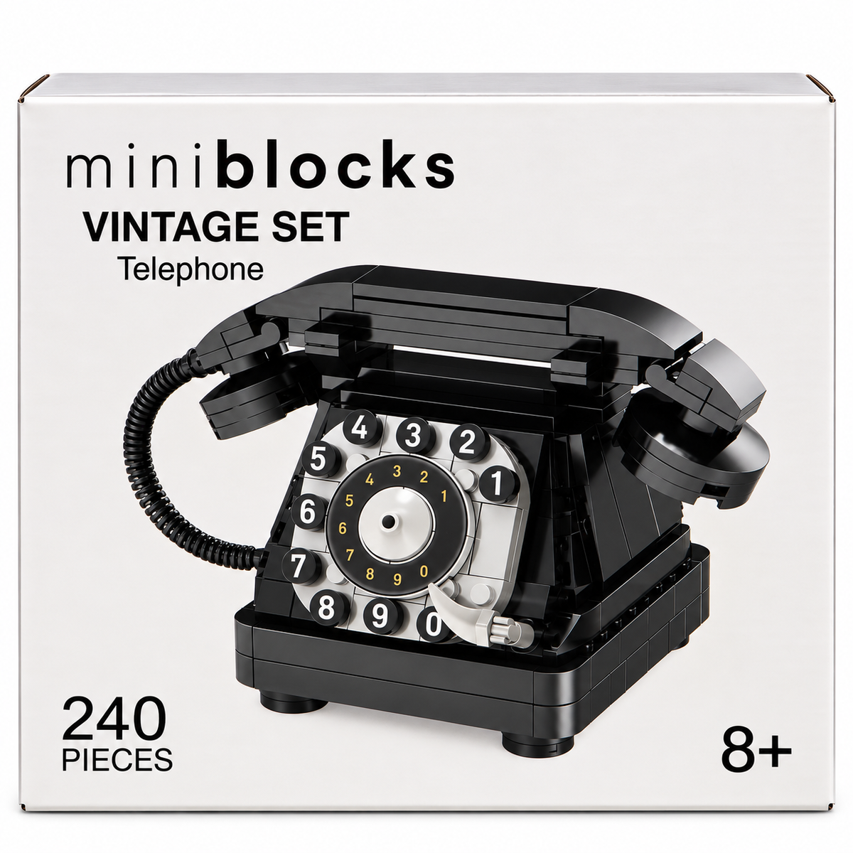 Mini Blocks Vintage Telephone Building Set – 240 Pieces Retro Rotary Phone Model 8+ Years