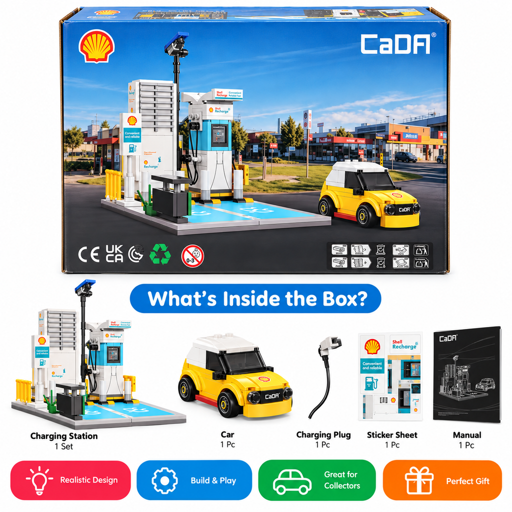 CaDA Shell Charging Station Building Blocks Set – 308 Pcs | C66029W | 8+ Years