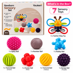 Youleen Newborn Sensory Set – Multi-Texture Baby Sensory Toys | 3 Months+
