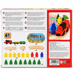 Electric Train Track Set with Wooden-Style Tracks & City Play Mat – Multi Track Railway Playset