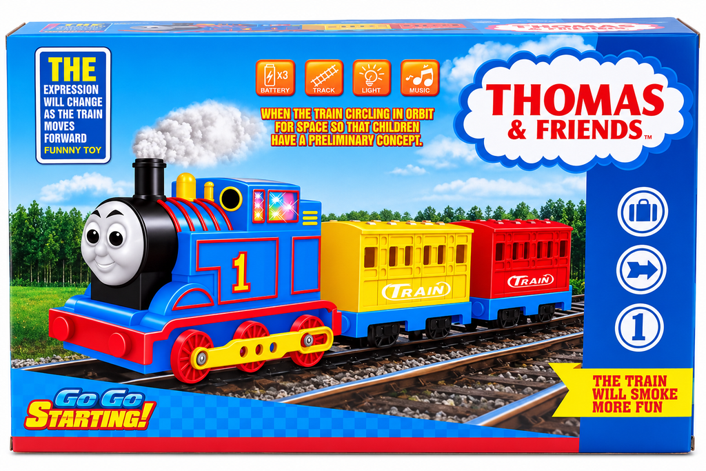 Thomas & Friends Battery Operated Train Set with Track, Light, Music & Smoke Effect