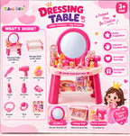 Kids Dressing Table Beauty Play Set with Mirror & Accessories – 53 Pcs Pretend Makeup Set