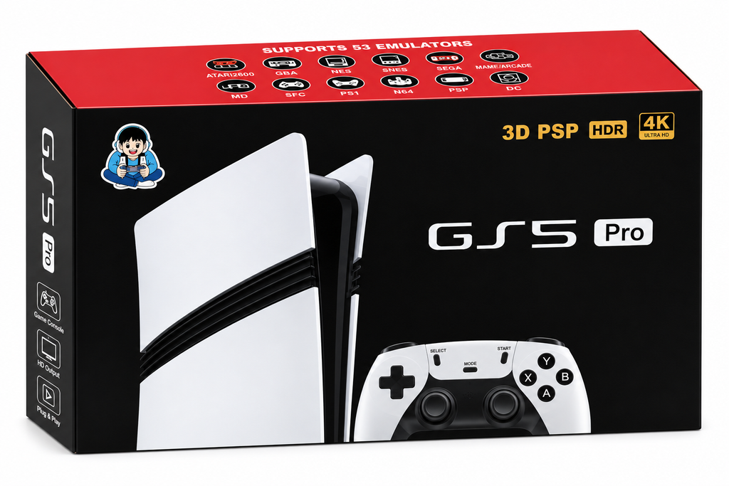 GS5 Pro 4K Ultra HD Retro Gaming Console with Wireless Controller