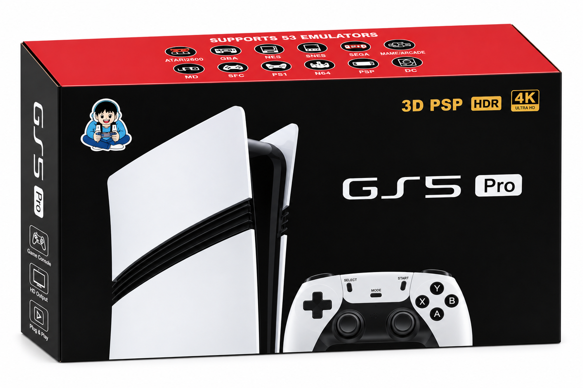 GS5 Pro 4K Ultra HD Retro Gaming Console with Wireless Controller