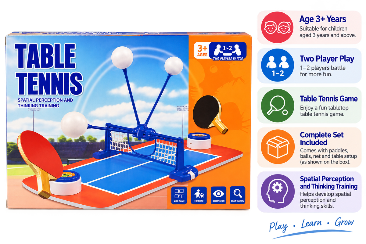 Table Tennis Set for Kids – 2 Player Ping Pong Game with Paddles & Net