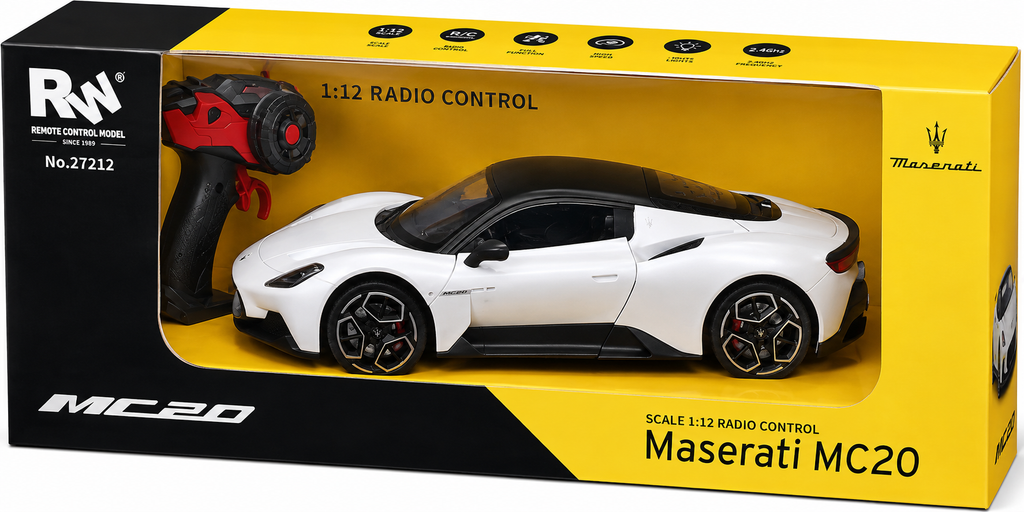 Maserati MC20 1:12 Scale Remote Control Sports Car – White Model 27212