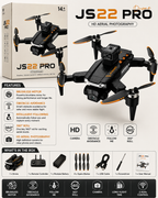 S22 Pro Foldable Camera Drone with Brushless Motor, Obstacle Avoidance & 360° Roll – 14+