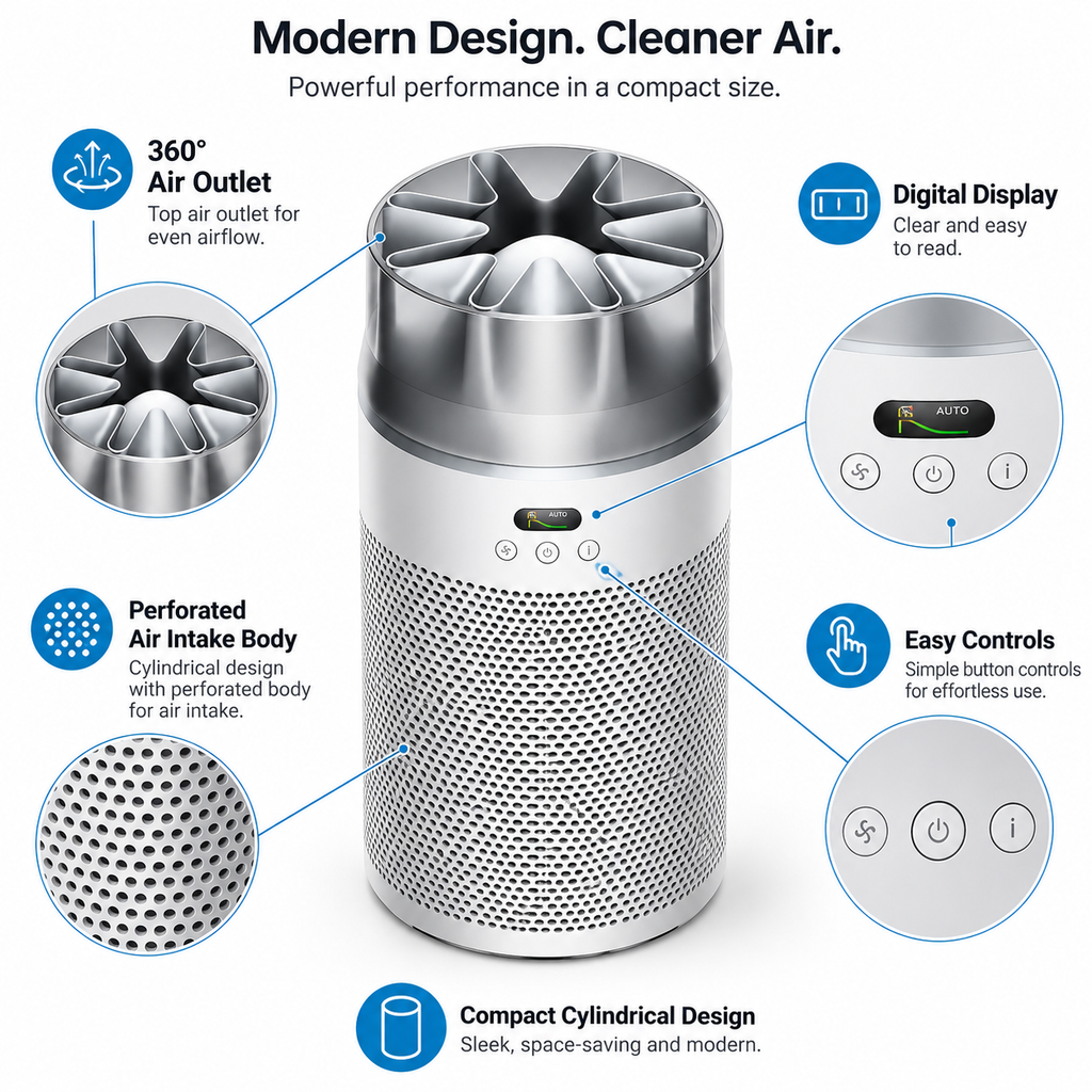 Dyson HushJet Purifier Compact HJ10 – Air Purifier White Silver