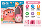 DR-22 Wireless Kids Headphones with Super Bass – Flamingo Design