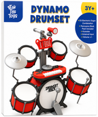 Tak Tak Toys Dynamo Electronic Drum Set with Keyboard, Microphone & Cymbals – 3Y+