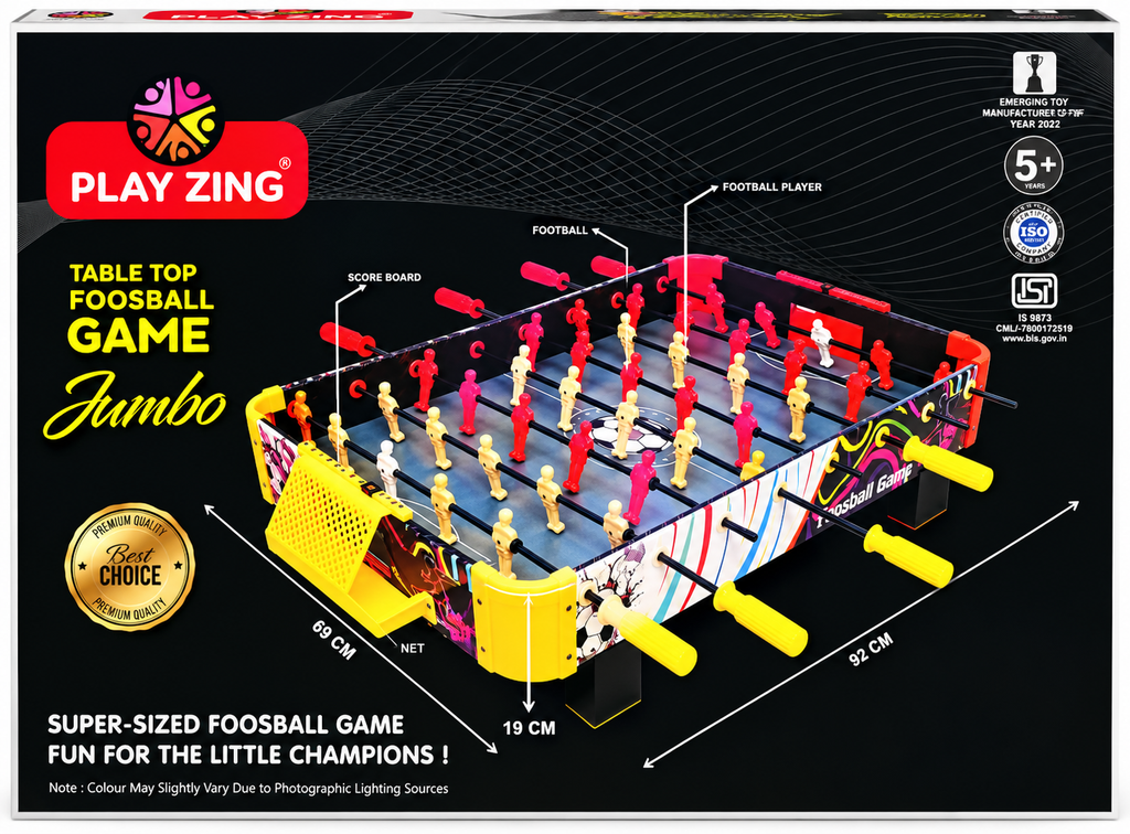 Play Zing Jumbo Table Top Foosball Game Super-Sized Football Game for Kids 5+ Years