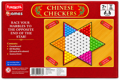 Funskool Chinese Checkers Board Game | Classic Strategy & Marble Racing Game for Kids & Family | Ages 7+