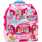 Xiong Cheng 3 in 1 Kitchen Chef Backpack Playset | Portable Pretend Cooking Toy | Ages 3+