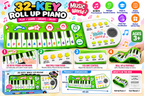 32-Key Roll-Up Piano Keyboard for Kids | Portable Musical Piano with Record, Play & Demo Functions | 3+ Years