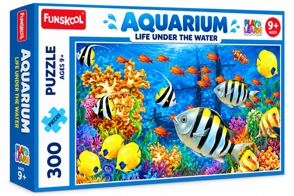 Funskool Aquarium 300 Pieces Jigsaw Puzzle | Life Under the Water Educational Puzzle for Kids Ages 9+