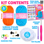 Kalakaram Cuddly Critters Crochet Kit – Dusty the Dino, 12+ Years
