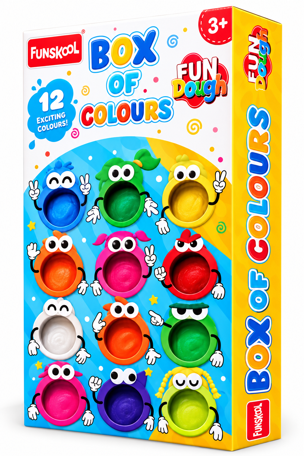 Funskool Fun Dough Box of Colours | 12 Colourful Modelling Dough Set for Kids | Ages 3+