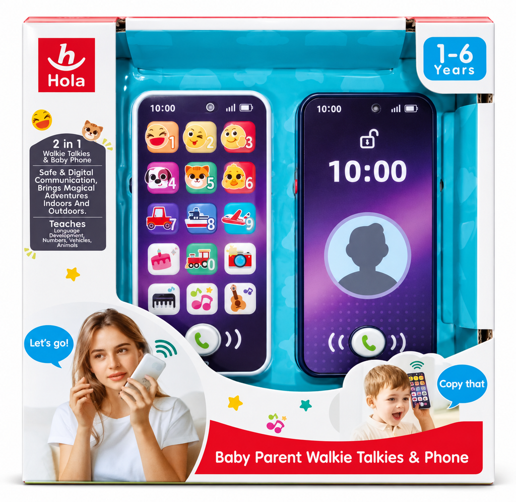 Hola 2-in-1 Baby Parent Walkie Talkies & Toy Phone for Kids Ages 1–6 Years