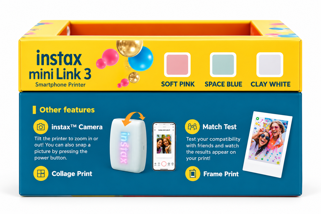 Fujifilm Instax Mini Link 3 Smartphone Photo Printer Starter Kit – Sage Green with 10-Sheet Instax Mini Film
