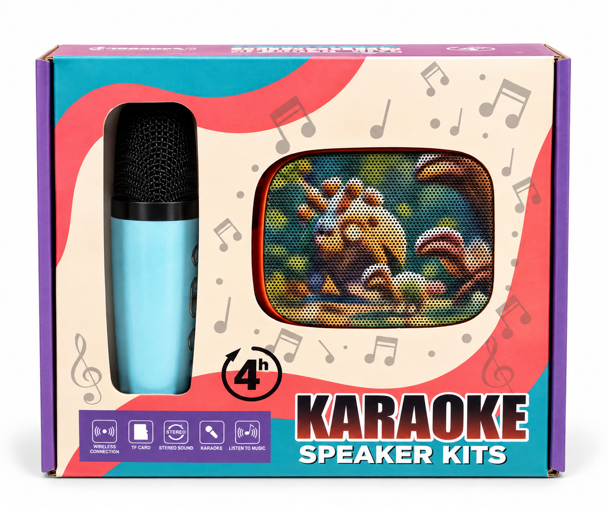 Cocomelon Karaoke Speaker Kit with Wireless Microphone, TF Card Support, Stereo Sound & Music Playback for Kids