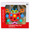 Ladybug Pull Toy for Babies Ages 18 Months+ | Montessori Sensory Educational Toy with Pull Strings, Colourful Buttons & Fine Motor Skill Activities